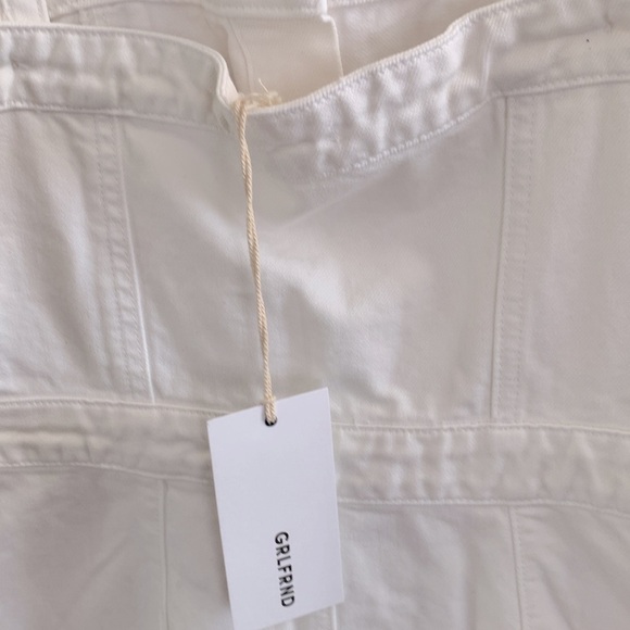 GRLFRND White Button Down Sleeveless Denim Overall Midi Petra Dress Size S NWT - Picture 8 of 9